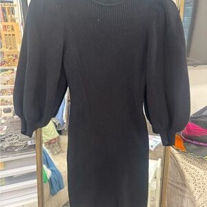 Zara Black Puffy Sleeve Dress